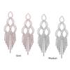 1 Pair Women Girls' Gift Shimmer Rhinestone Tassels Dangle Earrings Eardrop Ear Studs