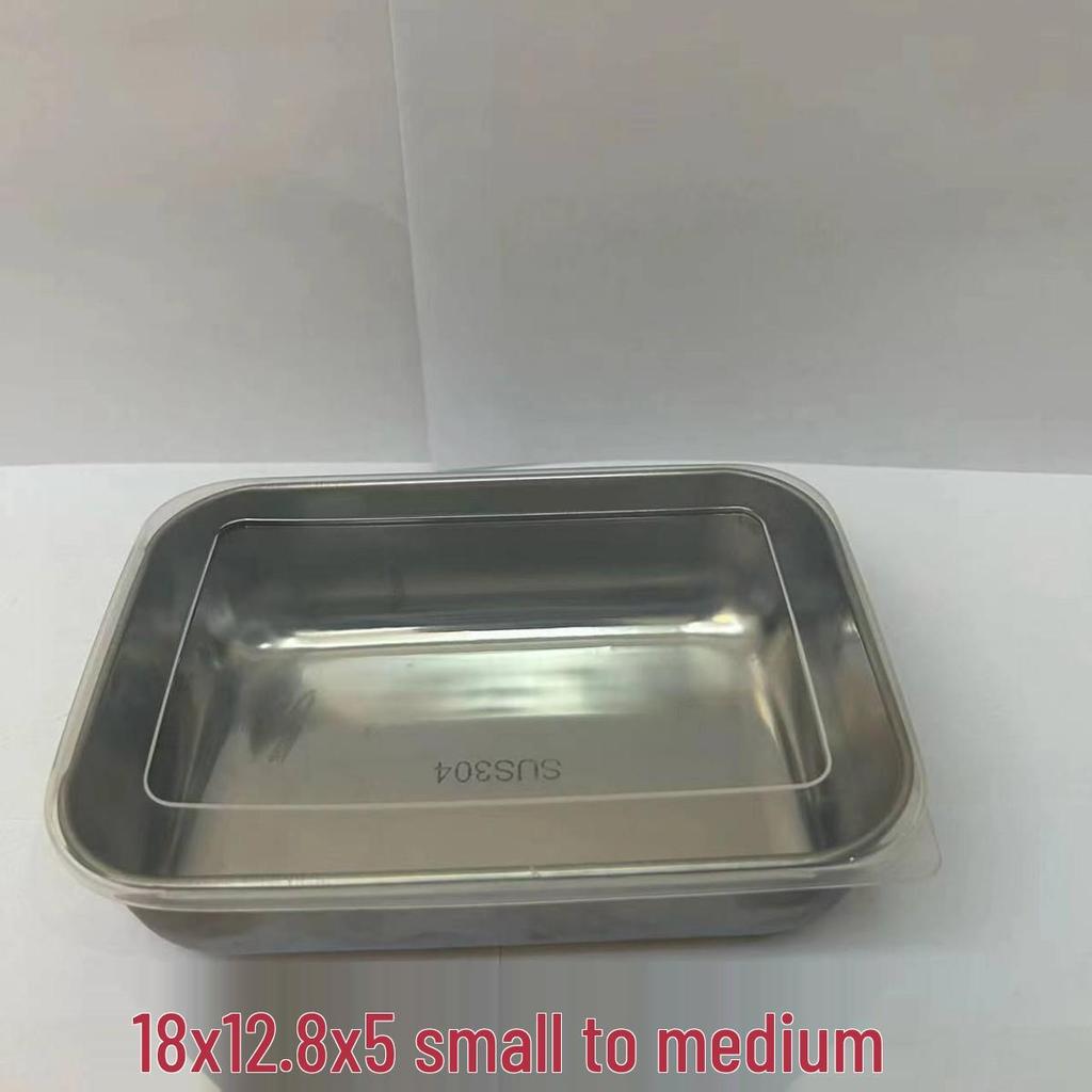 Plateau Rectangulaire en Acier Inoxydable avec Couvercle et Boîte Magnétique Fraîcheur
