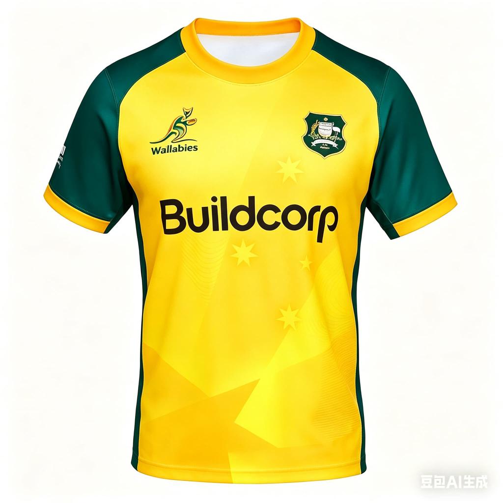 Australien Rugby Trikot Herren Atmungsaktiv Training Fußballshirt Kängurus Wallabies Retro Lässig Kurzarm Uniform für Fans