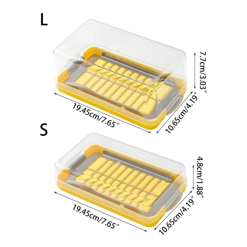 Cortador de manteiga eficiente Caixa de armazenamento de manteiga Prato de manteiga com tampa transparente Material plástico Recipiente de manteiga para manteiga X3UC