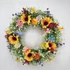 Künstlicher Kranz mit gemischten Blumen und Kunststoff-Fälschungsteilen für Eingangswand, Fenster und Türdekoration für den Heimgebrauch