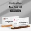 Solid Wood V-Shaped Table Card Stand for Custom Employee Position and Name Display