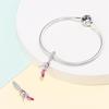 Plated 925 Silver Pink paperclip high heels Charms Fit 925 Charms Bracelet Beads Jewelry Gifts for Women