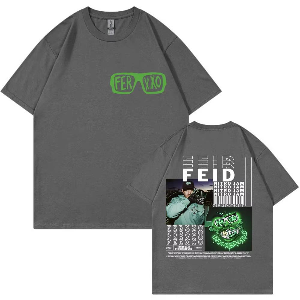 Rapper Feid Ferxxo Music Album T Shirts Unisex Women Hip Hop Fashion Retro Harajuku Tshirt Oversized Cotton Gothic Tees Streetwear