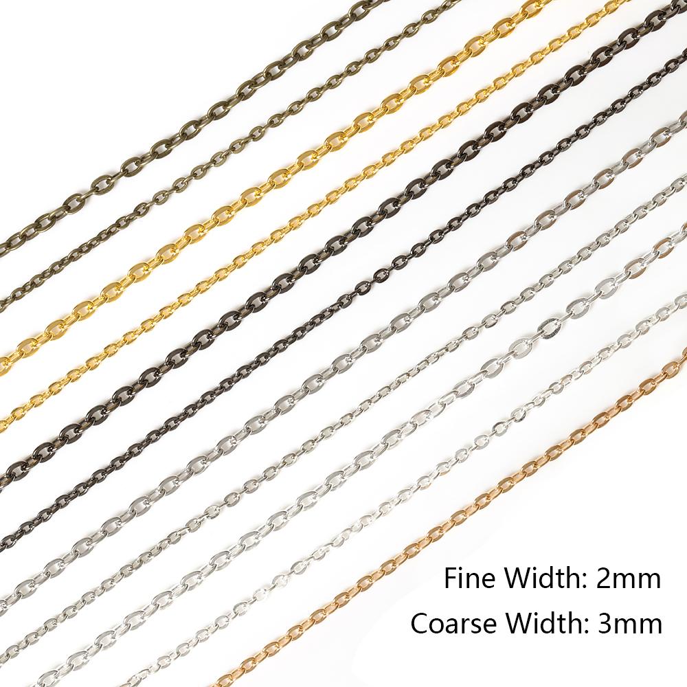 5Meters Metal Link Chains Multi Color Bulk Necklace Bracelet Chain Accessory for DIY Jewelry Making Findings Supplies Wholesale