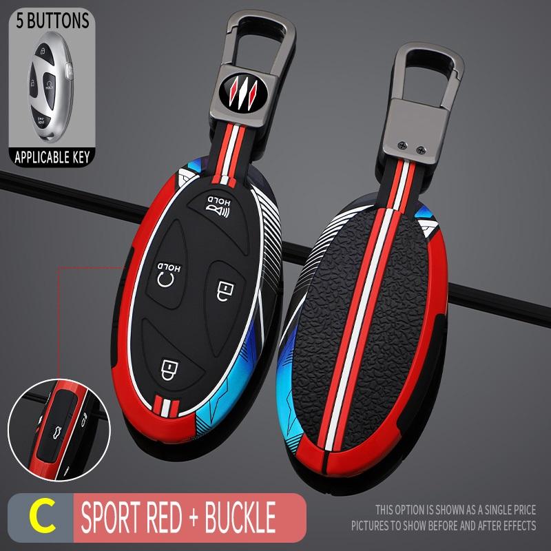 Zinc Alloy + Silicone Car Key Case Cover Shell For Hyundai Kona Ev Grandeur Gn7 Ioniq 6   Remote Key Protect 5 7 Buttons