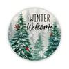Snowflake Tree Round Metal Tin Sign Wall Art Home Bar Garden Decor Holiday Gift