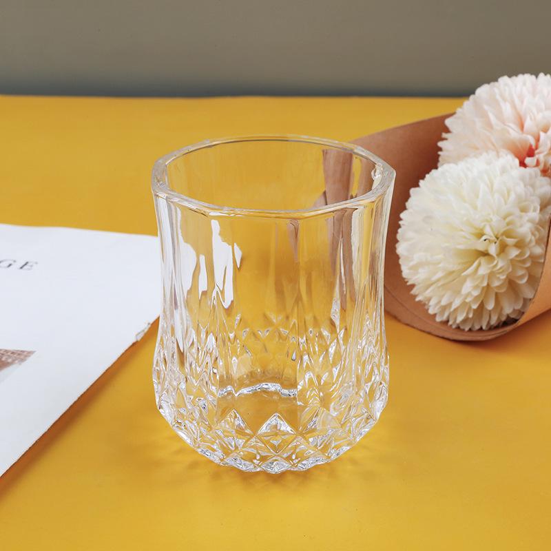 Sada 2 ks 215ml diamantové malby sklenice na červené víno severské klasické degustační sklo na víno průhledné nádobí luxusní sada sklenic na whisky