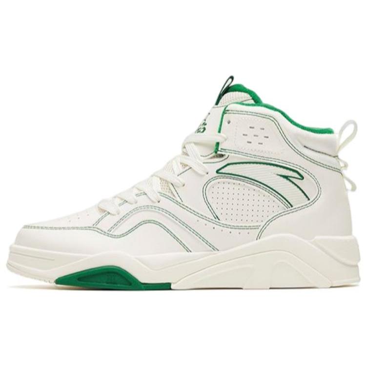New Anta Flame 3.0 Warm Slip Resistant Cushioning High Top Skateboard Shoes Men's White Green 112248982-1