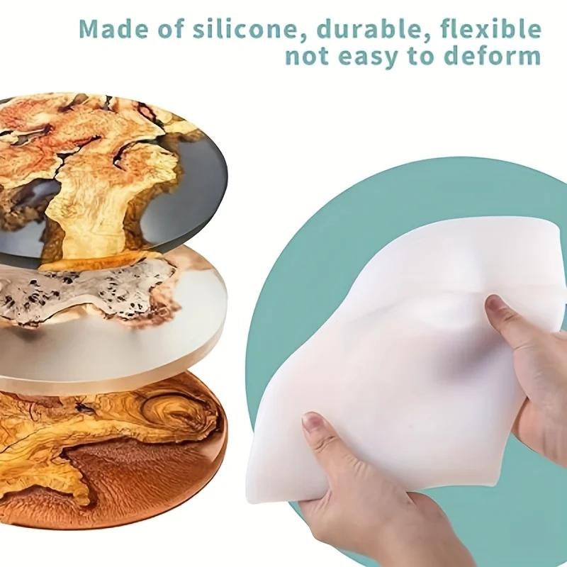 DIY Crystal Epoxy Resin Mold Large Round Ornament River Table Making Silicone Mold