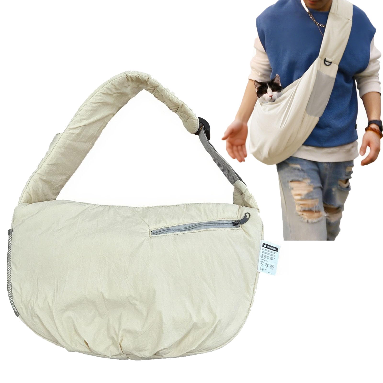 

Многофункциональная сумка-переноска для домашних животных для маленьких собак и с плечевым ремнем, легкая и с мягкой сеткой, регулируемая и на плечо через плечо для переноски вашего белый