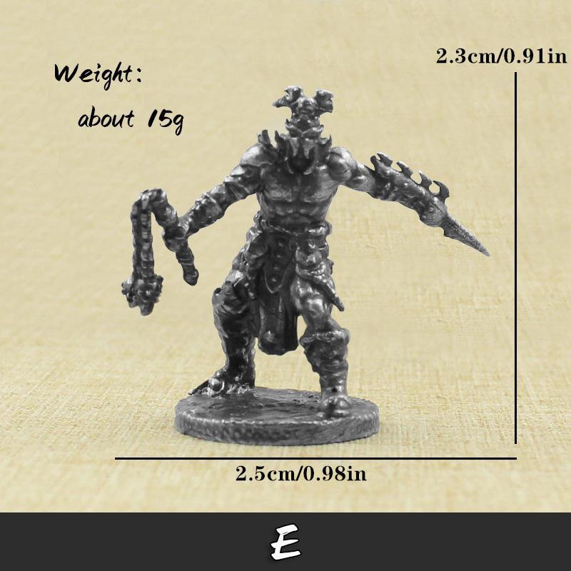 White Brass Mythological Gladiator Soldiers Figurines Miniatures Vintage Metal Soldiers Model Statue Desktop Ornament Gift.