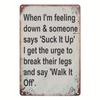 Vintage Metal Wall Art Suck It Up Walk It Off Distressed Tin Sign 12x8 Inch Rustic Plaque Lightweight Pre Drilled Holes