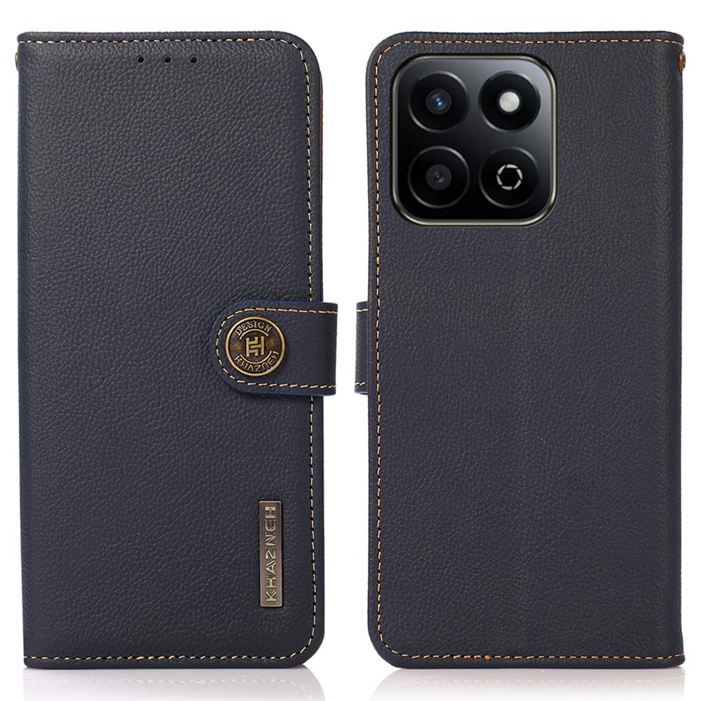 KHAZNEH For Honor X7c 5G/X7c 4G/200 Smart 5G/Play 60 Plus 5G Case Genuine Cow Leather RFID Blocking Wallet Phone Cover