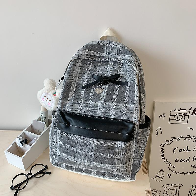 Schoolbag Gentle Lace Design Girl Heart Small Backpack Korean School Bag Elementary School Class Backpack Girlfriend Travel Back