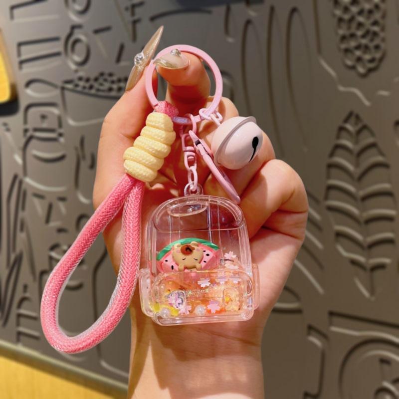 

Мультяшная бутылочка с жидкостью и песком, брелок, изысканный аксессуар-подвеска, маленький подарок для автомата с игрушками розовый