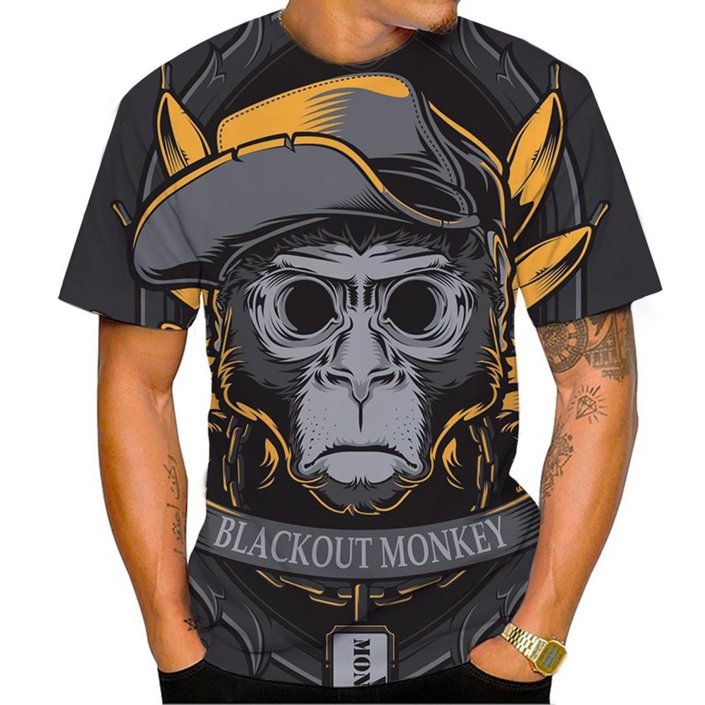 Sommer Heißverkauf Lustig Hübsch Gorilla 3D-Druckmuster Lässig Persönlichkeit Trendig Cool T-Shirt