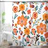 Bohemian Flower Bathroom Curtain Colorful Boho Floral Print Beautiful Bright Polyester Fabric Cloth Shower Curtain for Bathroom