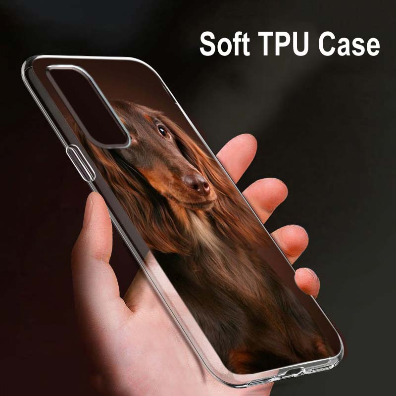 Dachshund Doberman Dog para OPPO Reno7 SE 6 5 ZF 4G 5G Find X2 X3 Neo Lite Pro Plus Capa de telefone transparente macia Coque