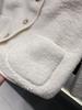 Japanese Designer Women's Imitation Lambswool Fleece Cardigan - Trendy Round Neck Warm Outerwear.