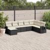 VidaXL Garden Lounge Set with Cushions 8 Pcs, Patio Sofas, Patio Furniture Set, Outdoor Furniture, Black 3220555