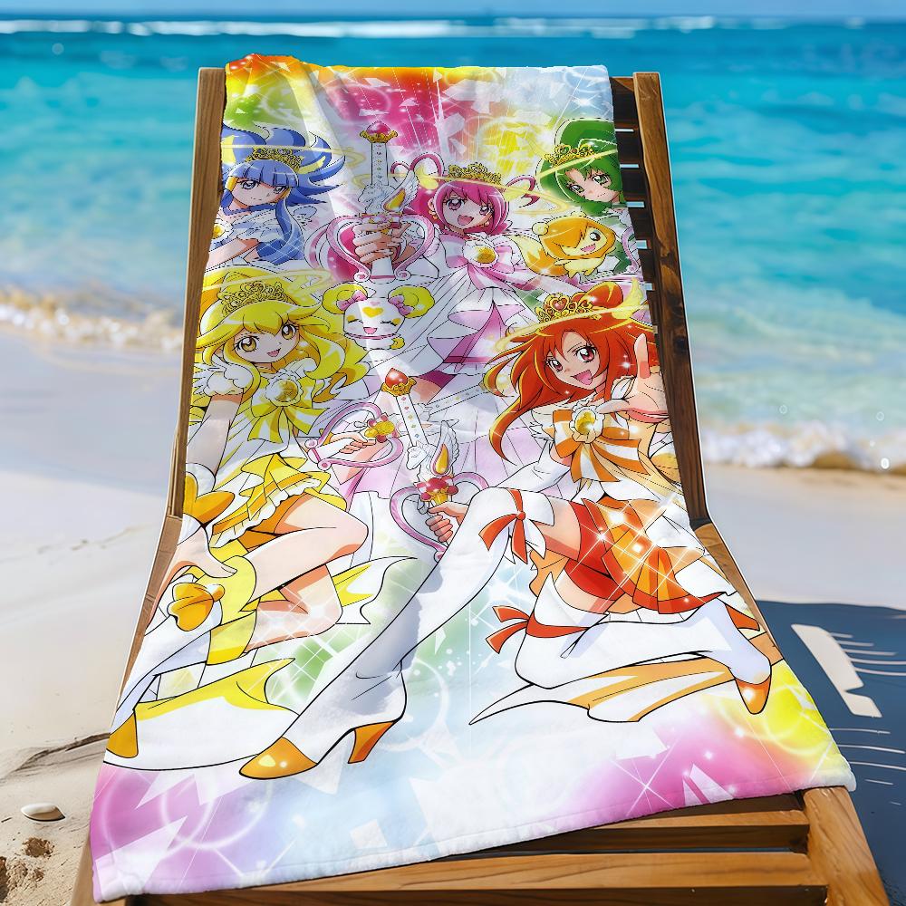 Anime S-Smile P-PreCure Towel Sports Quick Dry Travel Camping Gear Sandproof Soft Light Large Beach Towel
