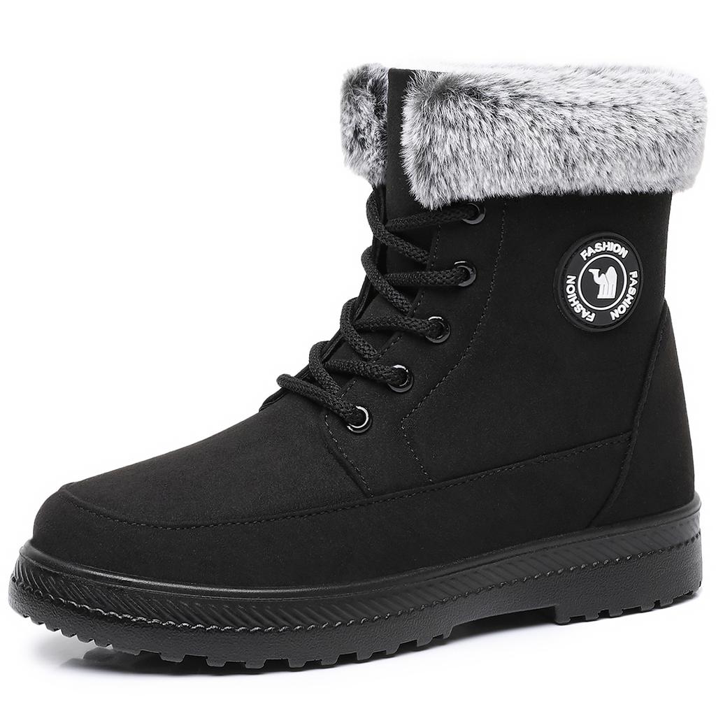 Fashion Winter New Women's Thick Plush Cotton Boots and Mid Top Warm Snow Boots Are Fashionable  Trendy  and Upgraded for Warmth