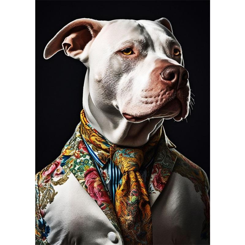 Businessman Animals Suit Style Art Canvas Painting Fashion Style Animals Mural Wall Art Posters Pictures for Living Room Decor