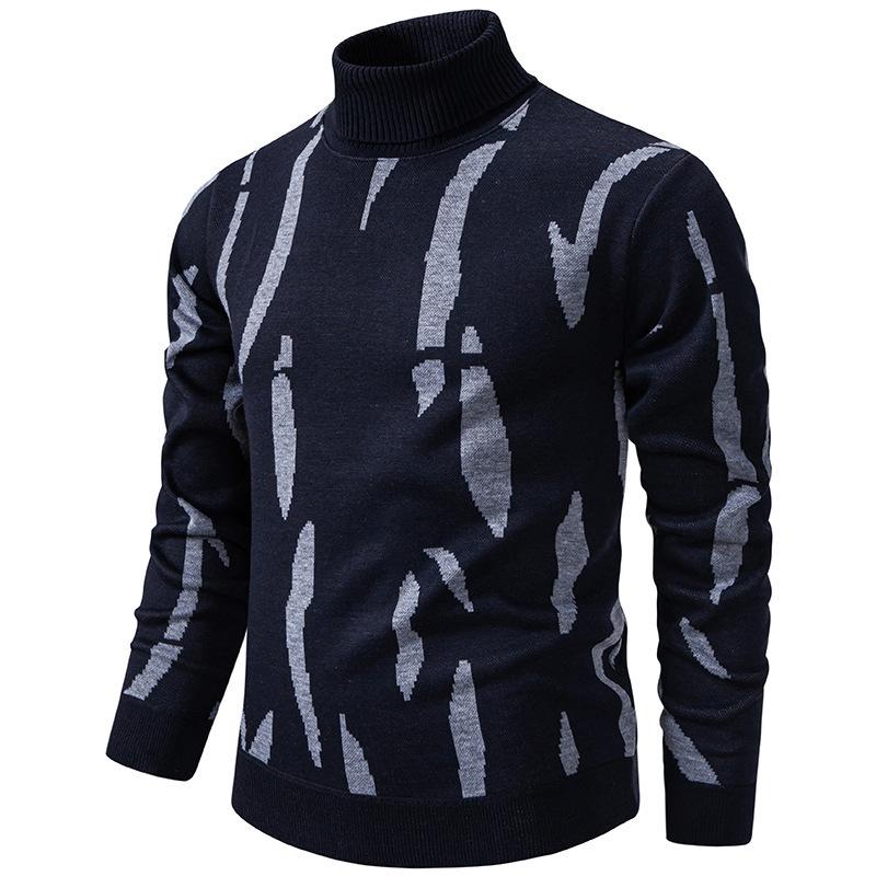 Men S Casual Pullover Fleece Knit Sweater High Neck