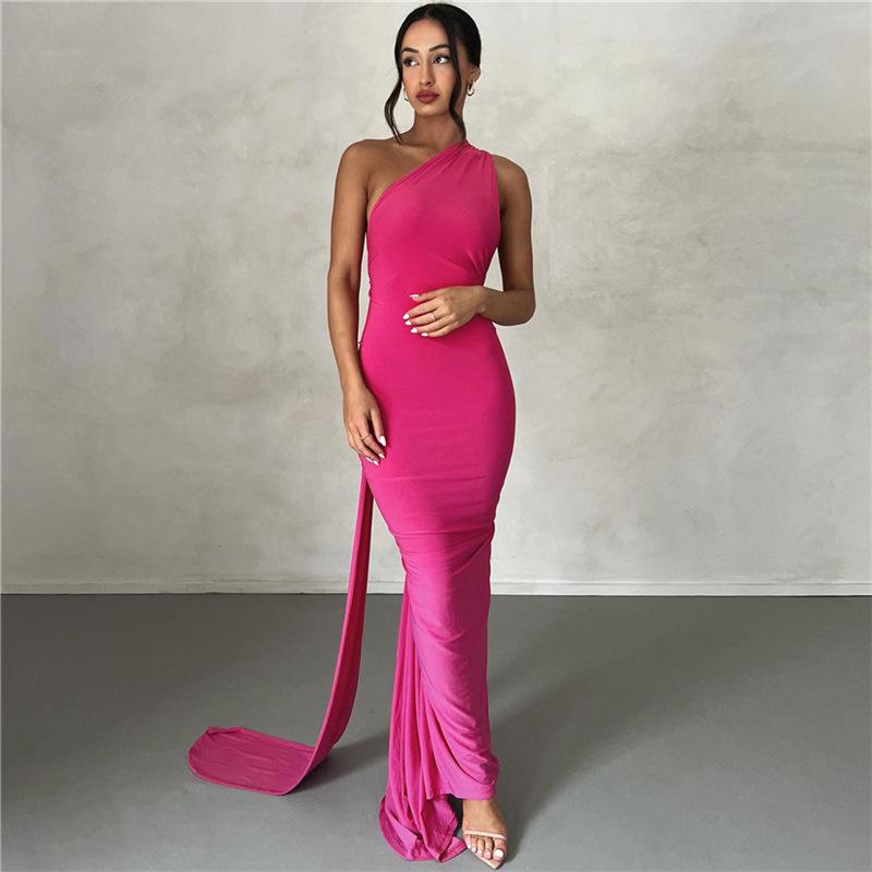 European and American Style Summer Women's Sexy Backless Hanging Neck and Buttocks Wrapped Slim Fitting Evening Dress Dress