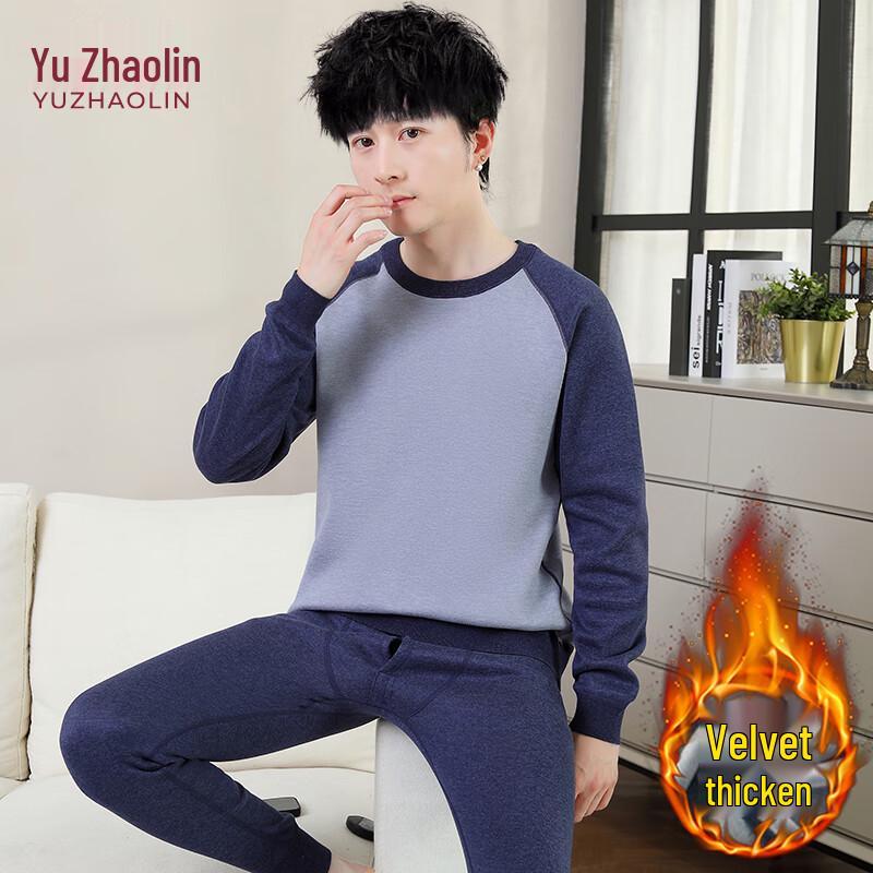 YUZHAOLIN Men's Fleece-Lined Thermal Underwear Set