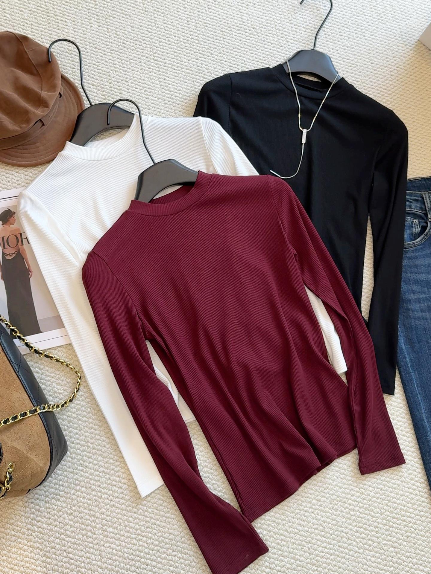 

Женский облегающий топ-базовый слой со стойкой - Ранняя осень 2025 XL вино красного