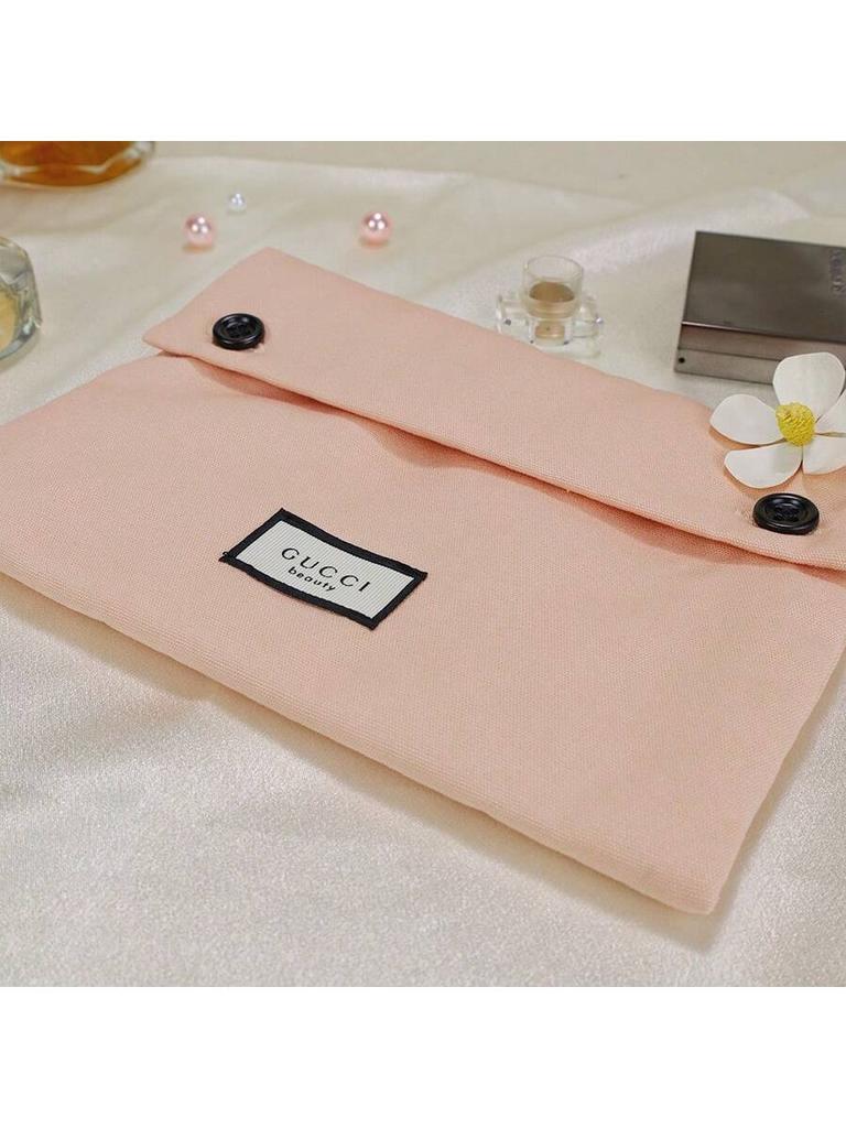 Gucci Pink Canvas Cosmetic Storage Bag,8.5L X 6H X 2W,Sweet Style