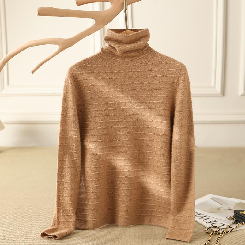 Autumn And Winter Pile-Neck Cashmere Sweater Solid Color Cashmere First-Line Ready-To-Wear Cross-Road Sweater Loose Casual Solid Color Knitted Sweater