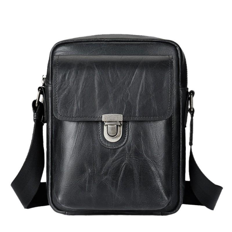Men's Genuine Leather Shoulder Bag Soft Top Layer Cowhide Casual Simple Crossbody Light Luxury Brand