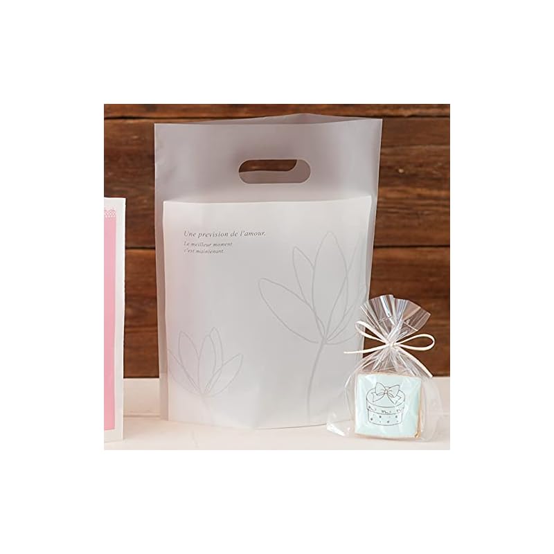 Heads Elegant PE Gift Bags, Semi-Transparent, W200 x D80 x H250mm, Size S, Gusseted Bottom, Same Design on Both Sides, 100 Bags, HEADS EG-5