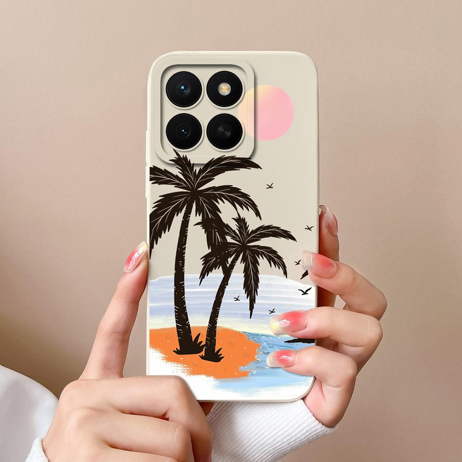 For Honor X8C 4G Case Fashion Design Soft Liquid Silicone Camera Protection Back Cover For HonorX8C X8 C Anti Drop Phone Cases