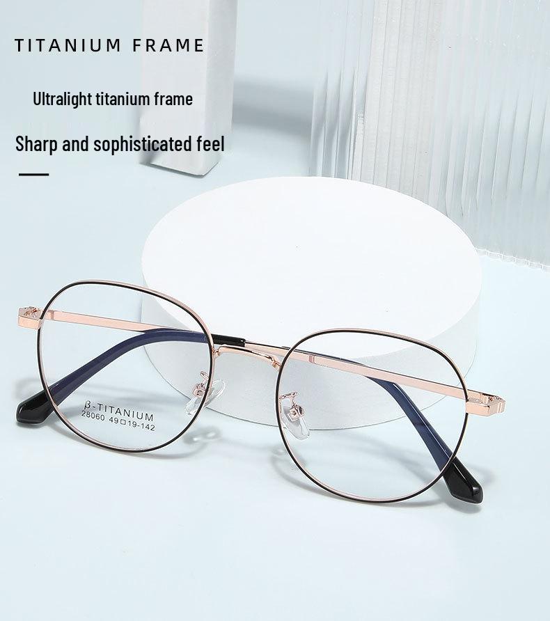 Ultra-light Retro Round Metal Eyeglass Frames for Myopia - Stylish & High-Quality Student Frames