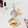 Decorative Essential Oil Burners, Ceramic Hanging Waxes Melt Stove with Metal Tealight Stand, Accent Tabletop Decors Y5GB