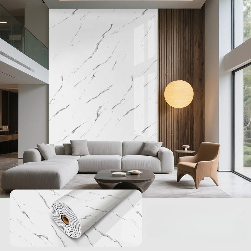 

3D Imitation Marble Wallpaper Self Adhesive Material Waterproof Thick Marble Tile Wall Sticker Bedroom Kitchen Bathroom Decor 3mx40cm