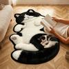 Non-Slip Cat-Shaped Area Rug Stain Resistant Home Decor Carpet Practical Bedroom Rug  Nursery Room