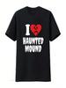 Kocham Hauntowany Kopiec Koszulka Vintage Sprana Góra Do Codziennego Noszenia Unisex Wygodna Oddychająca Designerska Odzież Wszechstronna