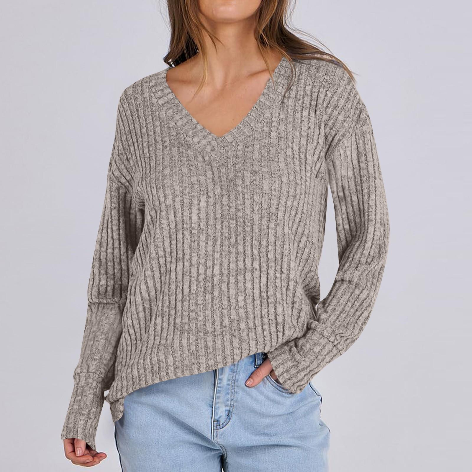 

Женские свитера с v-образным вырезом, рубашки с длинными рукавами, свободный крой, повседневные осенние модные легкие пуловеры, туники, топы XXL хаки