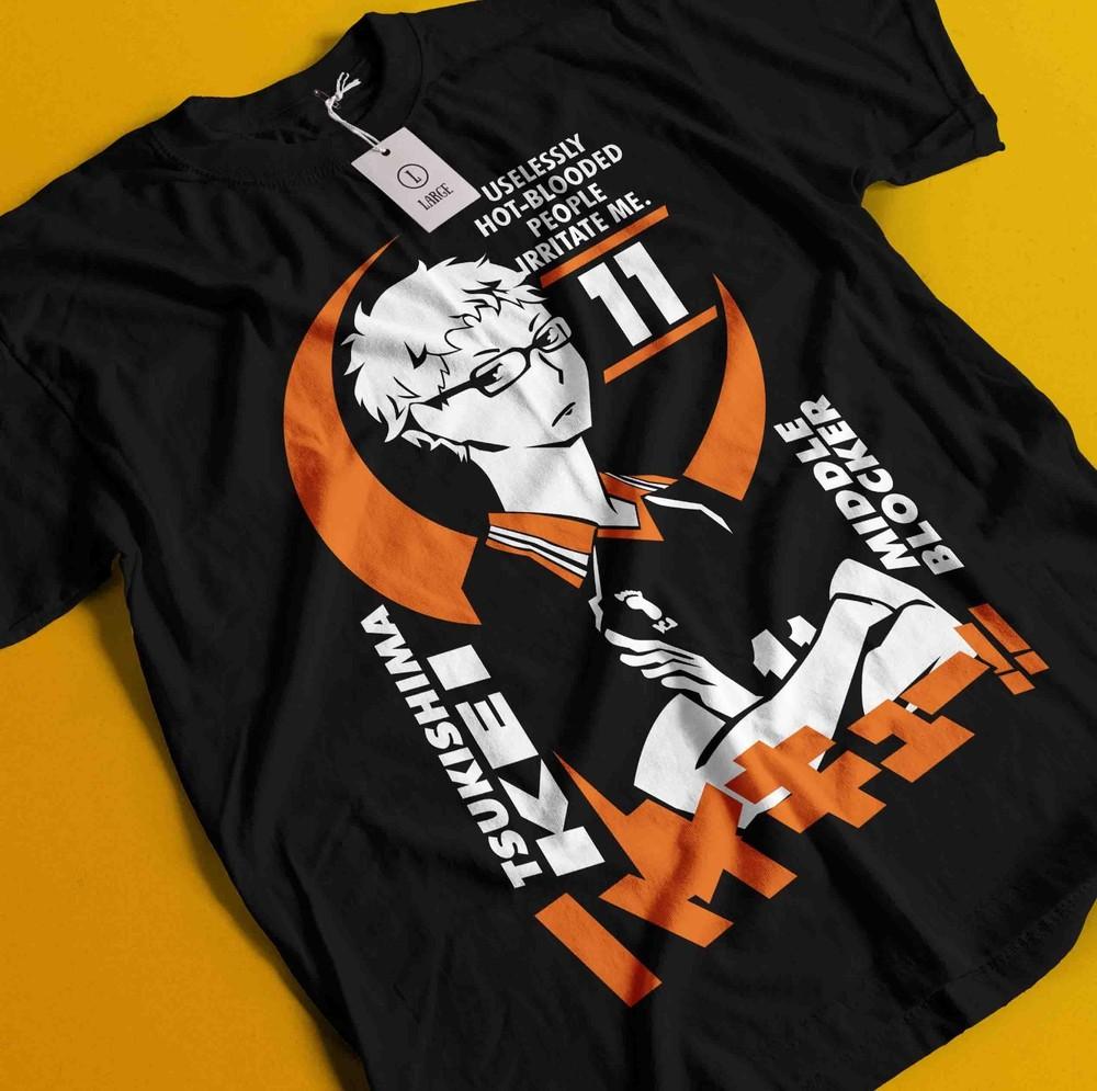 

Haikyuu Shirt Shoyo Hinata Tshirt Kageyama Tsukishima Anime Kuroo Kenma T-Shirt 4XL