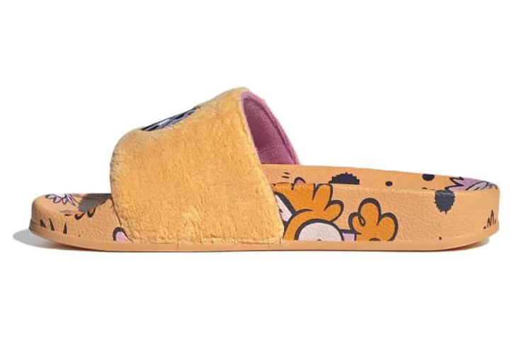 Kids  Adidas Originals Adilette Comfortable Abrasion Resistant Slippers Orange Yellow GY3303 35.5