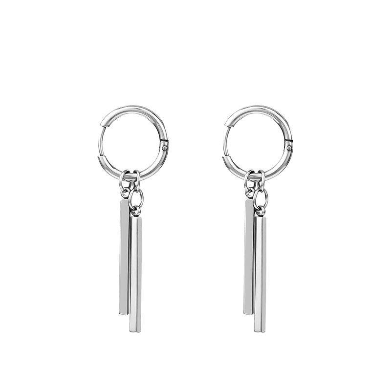 Titanium Steel High-end Style Earrings for Men, with Solon Ear Hooks.