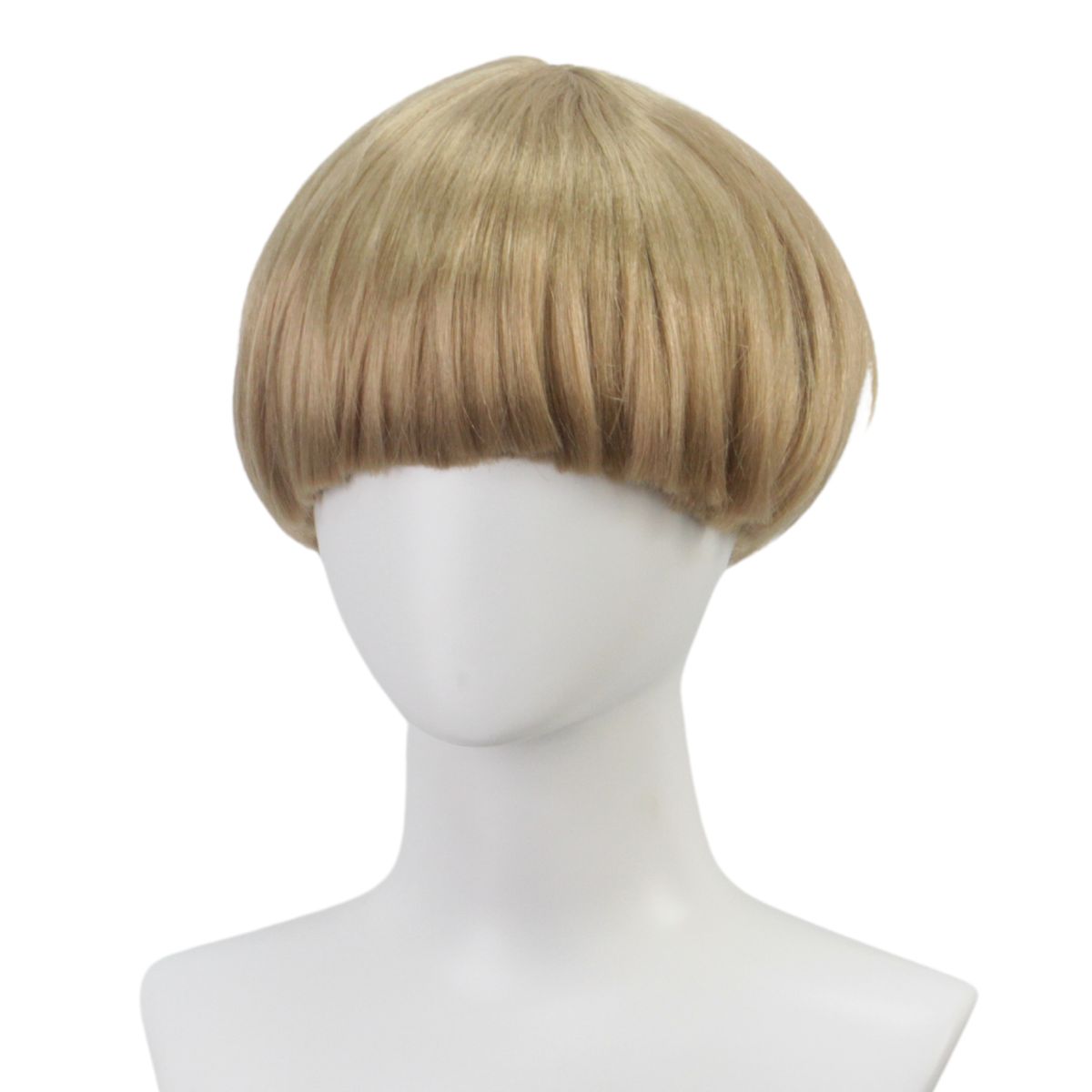 

Men s Blonde Short Mushroom Head Synthetic Wig High Quality Fashion Hair Wig