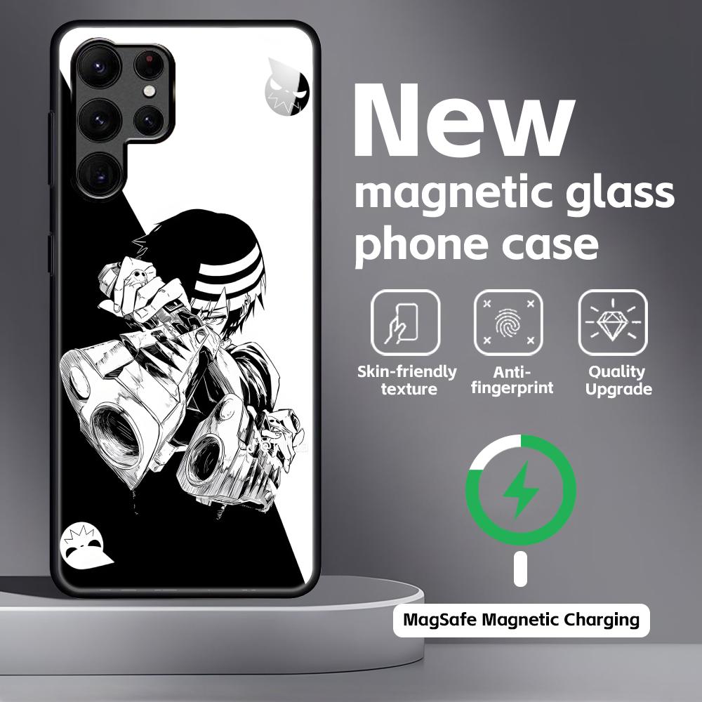 Anime SOUL EATER Handyhülle Für Samsung S25 S24 S23 S22 S21 S20 Plus Ultra Note20 Glas Magnetische Hülle