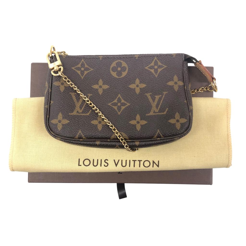 Used Louis Vuitton Monogram Mini Chain Pochette Accessoires Bag M58009