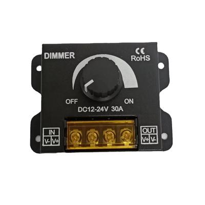LED Strip Light Dimmer: 12V/24V 30A Rotary Brightness Adjuster for Flexible & Rigid Strips